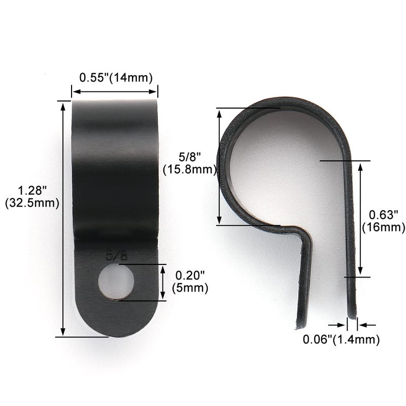 Baomain R-Type Cable Clamp 5/8 Inch Black UC-4 Pack of 50 - Image 3